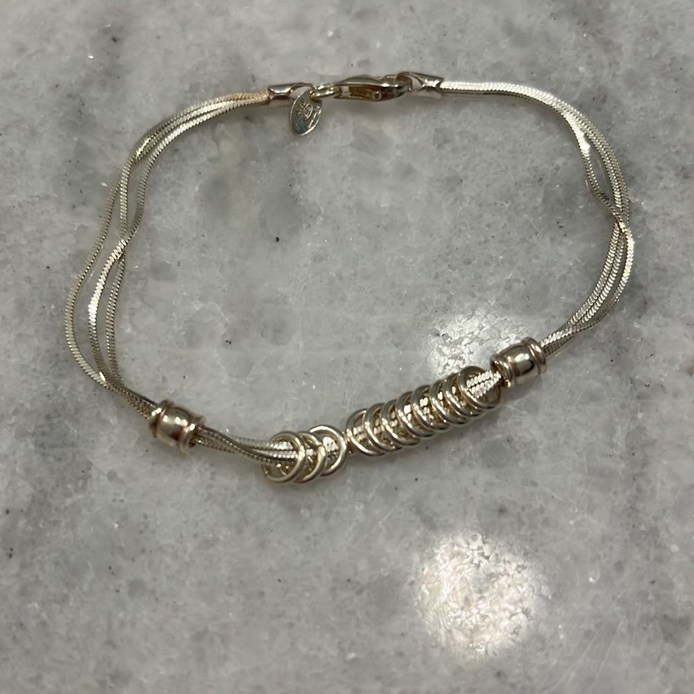 925 Silver bracelet stamped made in Italy - Picture 2 of 2
